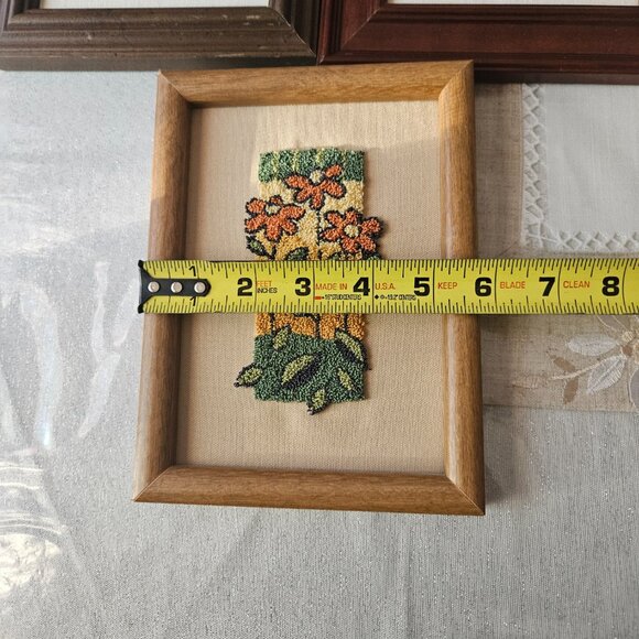 Set of 4 Vintage Embroidered Flower Wall Art - Picture 10 of 16